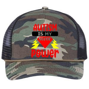 Autism Is My Super Power Gift Retro Rope Trucker Hat Cap