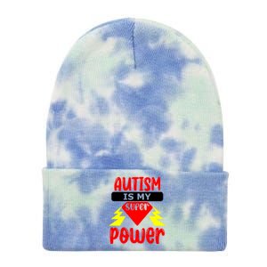 Autism Is My Super Power Gift Tie Dye 12in Knit Beanie