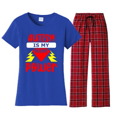 Autism Is My Super Power Cool Gift Women's Flannel Pajama Set