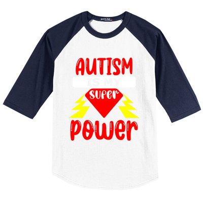 Autism Is My Super Power Cool Gift Baseball Sleeve Shirt