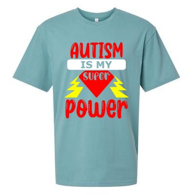 Autism Is My Super Power Cool Gift Sueded Cloud Jersey T-Shirt