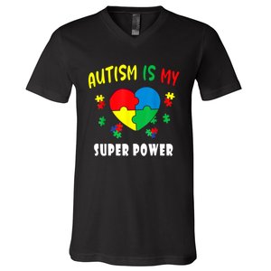 Autism Is My Super Power V-Neck T-Shirt