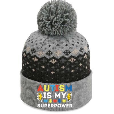 Autism Is My Superpower Autistic Advocate Gift The Baniff Cuffed Pom Beanie