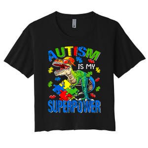 Autism Is My Super Power Women's Crop Top Tee