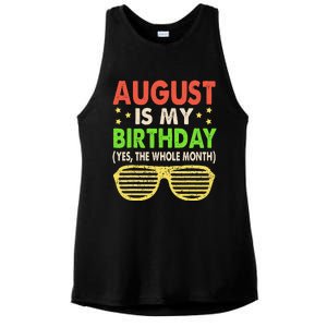 August Is My Birthday The Whole Month August Birthday Retro Ladies PosiCharge Tri-Blend Wicking Tank