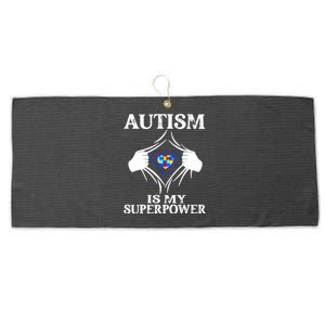 Autism Is My Super Power Large Microfiber Waffle Golf Towel