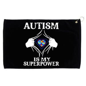 Autism Is My Super Power Grommeted Golf Towel