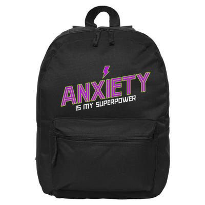 Anxiety Is My Superpower Funny Introvert Antisocial Humor 16 in Basic Backpack