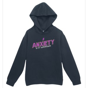 Anxiety Is My Superpower Funny Introvert Antisocial Humor Urban Pullover Hoodie