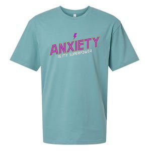 Anxiety Is My Superpower Funny Introvert Antisocial Humor Sueded Cloud Jersey T-Shirt