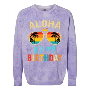 Aloha ItS My Birthday Tropical Luau Costume Party Hawaii Colorblast Crewneck Sweatshirt