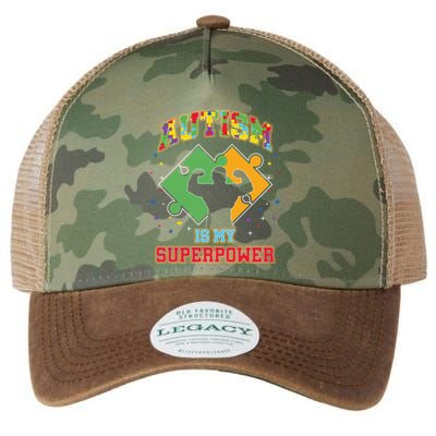 Autism Is My Superpower Autistic Autism Awareness Gift Legacy Tie Dye Trucker Hat