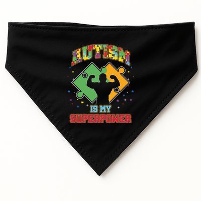Autism Is My Superpower Autistic Autism Awareness Gift USA-Made Doggie Bandana