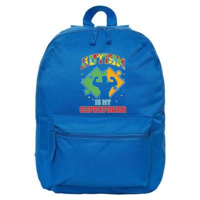 Autism Is My Superpower Autistic Autism Awareness Gift 16 in Basic Backpack