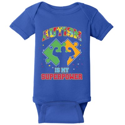 Autism Is My Superpower Autistic Autism Awareness Gift Baby Bodysuit