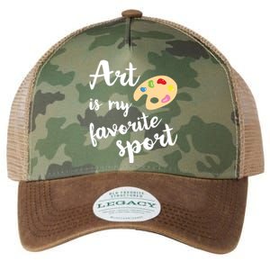 Art Is My Favorite Sport Artsy Paint Palette Brush Painter Legacy Tie Dye Trucker Hat