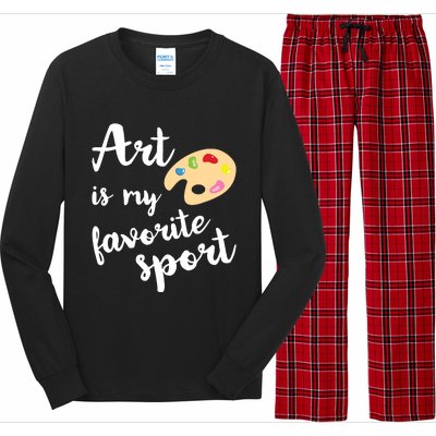 Art Is My Favorite Sport Artsy Paint Palette Brush Painter Long Sleeve Pajama Set