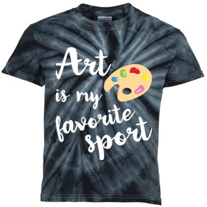 Art Is My Favorite Sport Artsy Paint Palette Brush Painter Kids Tie-Dye T-Shirt