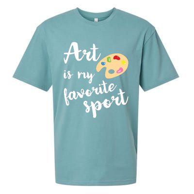 Art Is My Favorite Sport Artsy Paint Palette Brush Painter Sueded Cloud Jersey T-Shirt