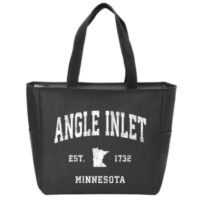 Angle Inlet Minnesota Mn Vintage Athletic Sports Zip Tote Bag