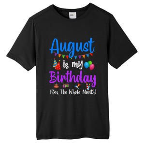 August Is My Birthday Yes The Whole Month Funny August Bday Tall Fusion ChromaSoft Performance T-Shirt