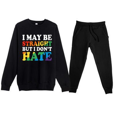 Ally I May Be Straight But I Don't Hate Premium Crewneck Sweatsuit Set