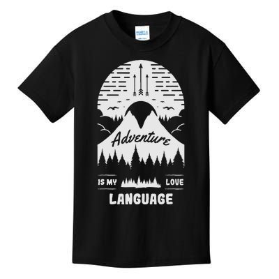 Adventure is My Love Language Hiking and Camping Kids T-Shirt