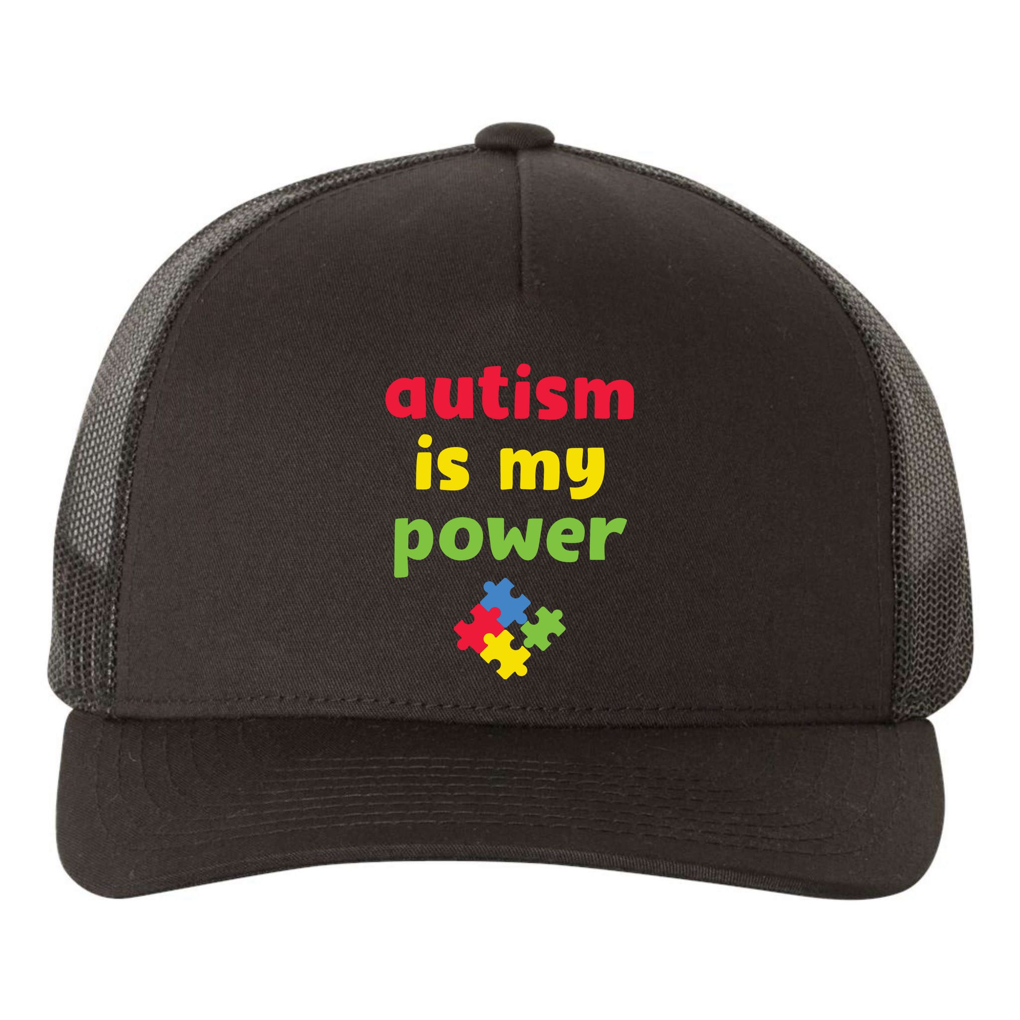 Autism Is My Power Autism Awareness Yupoong Adult 5-Panel Trucker Hat