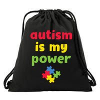 Autism Is My Power Autism Awareness Drawstring Bag