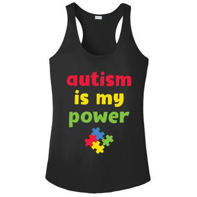 Autism Is My Power Autism Awareness Ladies PosiCharge Competitor Racerback Tank