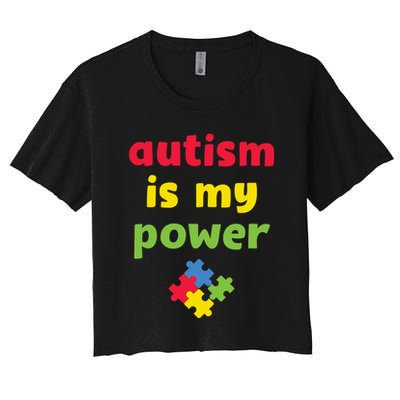 Autism Is My Power Autism Awareness Crop Top