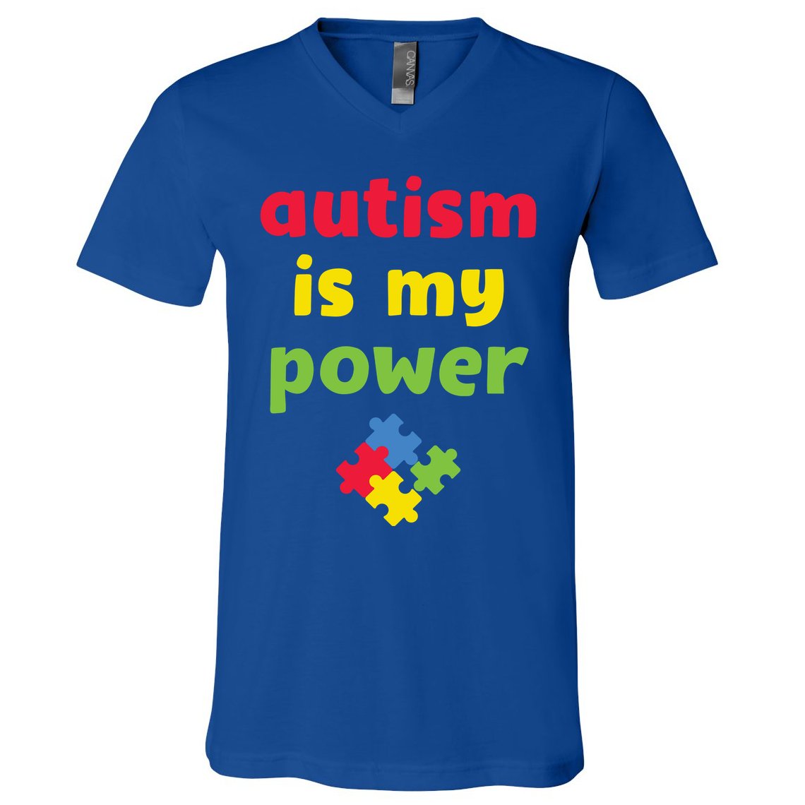 Autism Is My Power Autism Awareness V-Neck T-Shirt