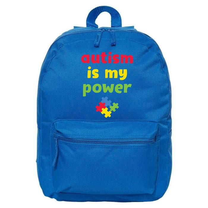 Autism Is My Power Autism Awareness 16 in Basic Backpack