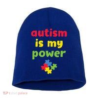 Autism Is My Power Autism Awareness Short Acrylic Beanie