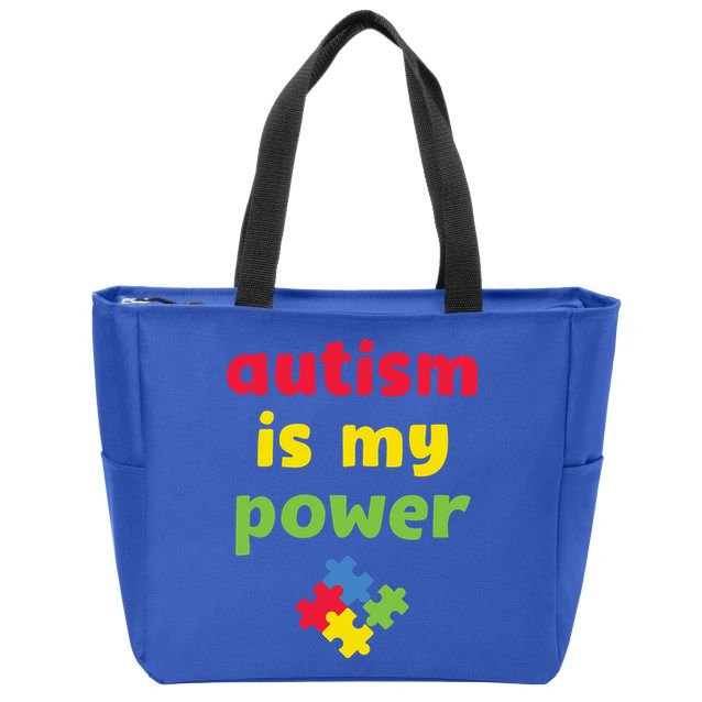 Autism Is My Power Autism Awareness Zip Tote Bag