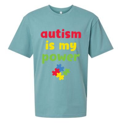 Autism Is My Power Autism Awareness Sueded Cloud Jersey T-Shirt