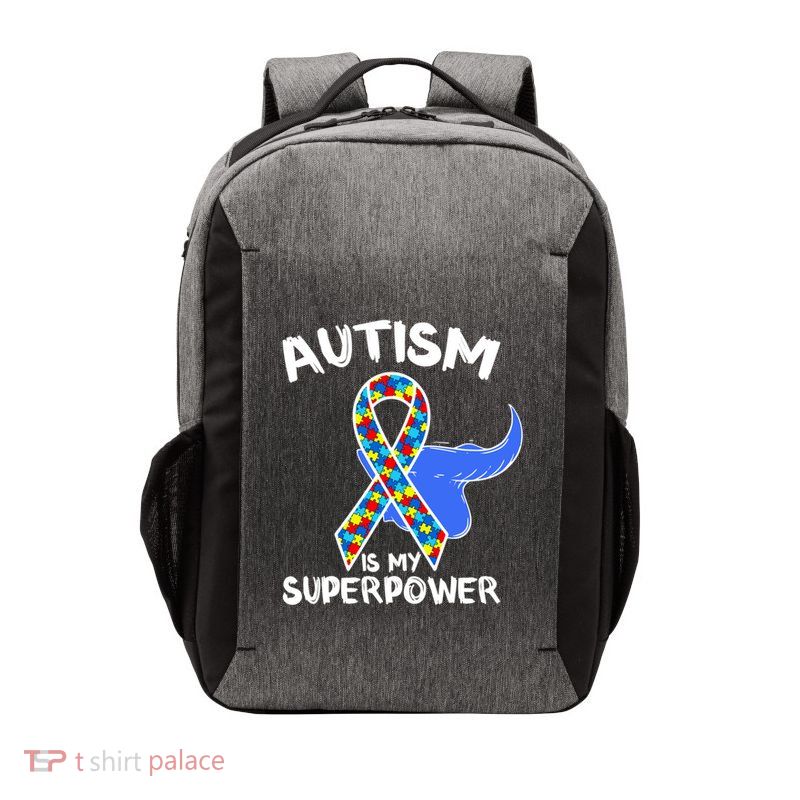 Autism Is My Superpower Awareness Support Family Autism Meaningful Gift Vector Backpack