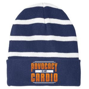 Advocacy Is My Cardio Legal Services Future Victim Advocate Striped Beanie with Solid Band