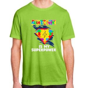 Autism Is My Super Power Superhero Puzzle Autism Awareness Adult ChromaSoft Performance T-Shirt