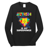 Autism Is My Super Power Superhero Puzzle Autism Awareness Long Sleeve Shirt