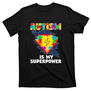 Autism Is My Super Power Superhero Puzzle Autism Awareness T-Shirt