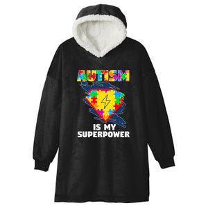 Autism Is My Super Power Superhero Puzzle Autism Awareness Hooded Wearable Blanket