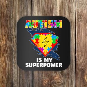 Autism Is My Super Power Superhero Puzzle Autism Awareness Coaster