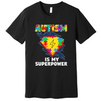 Autism Is My Super Power Superhero Puzzle Autism Awareness Premium T-Shirt