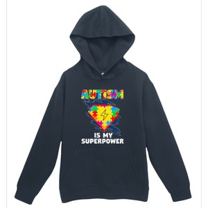 Autism Is My Super Power Superhero Puzzle Autism Awareness Urban Pullover Hoodie