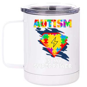 Autism Is My Super Power Superhero Puzzle Autism Awareness 12 oz Stainless Steel Tumbler Cup