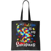 Autism Is My Superpower Cute Elephant Autism Awareness Tote Bag