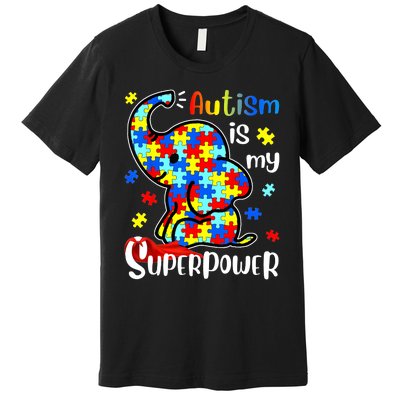 Autism Is My Superpower Cute Elephant Autism Awareness Premium T-Shirt