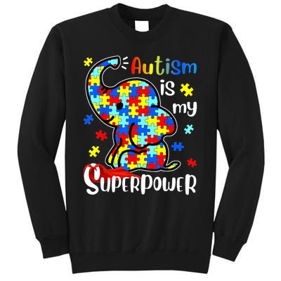 Autism Is My Superpower Cute Elephant Autism Awareness Tall Sweatshirt