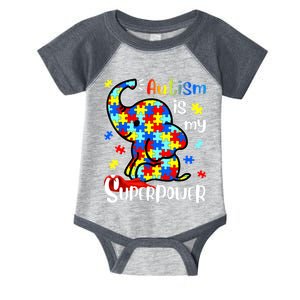 Autism Is My Superpower Cute Elephant Autism Awareness Infant Baby Jersey Bodysuit